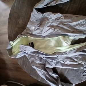 Gray and Green Windbreaker Jacket